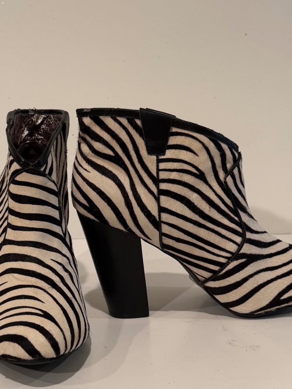 Zebra Printed Booties - VINTAGE